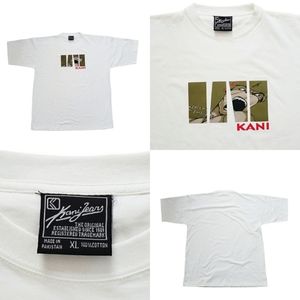 Rare VTG Kani Jeans X Anime Shirt Exclusive cartoon Print Image on front SZ XL